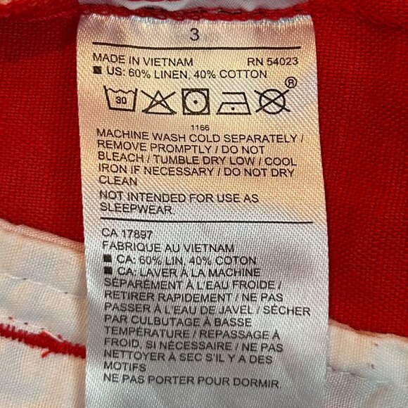 Janie & Jack Red Linen/Cotton Shorts Size 3/3T Holiday/Christmas Shorts - Picture 5 of 5